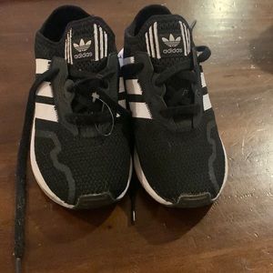 Black and white Adidas Toddler sneakers size 10